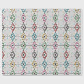 レトロ中国のチェッカー ラッピングペーパー (フラット)