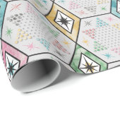 レトロ中国のチェッカー ラッピングペーパー (ロールコーナー)