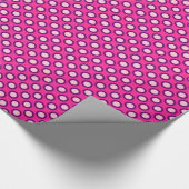 レトロ丸ドット、マゼンタ、ピンク、紫 ラッピングペーパー (角)