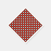 レトロ丸、赤、黒、白 スタンダードカクテルナプキン (角)