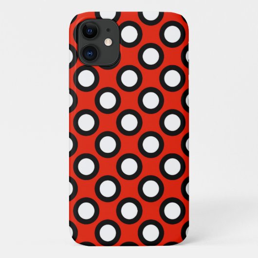 レトロ丸、赤、黒、白 Case-Mate iPhoneケース (裏面)