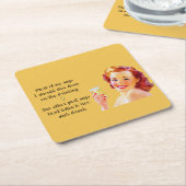 レトロ主婦おもしろい引用文ドリンクコースター スクエアペーパーコースター (アングル)