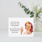 レトロ主婦おもしろい引用文葉書 ポストカード (スタンド正面)