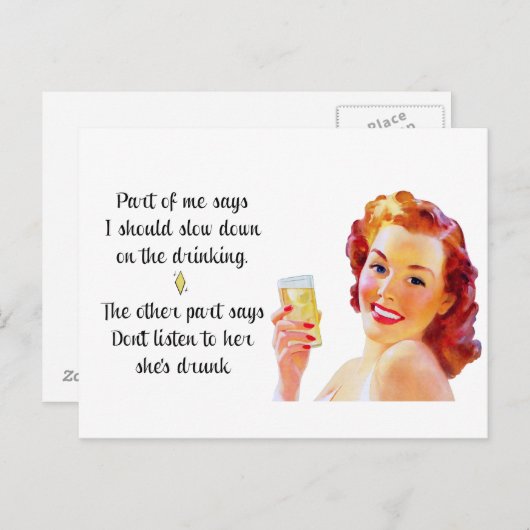 レトロ主婦おもしろい引用文葉書 ポストカード (正面/裏面)