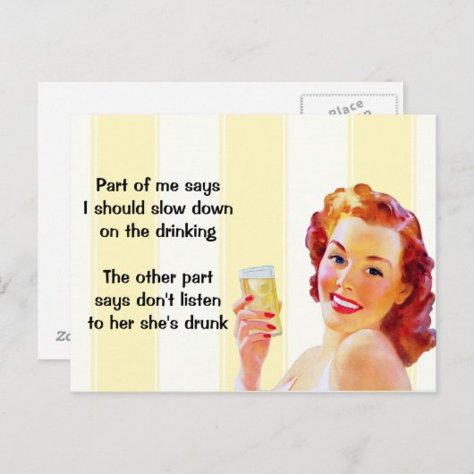 レトロ主婦おもしろい引用文葉書 ポストカード (正面/裏面)