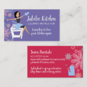 レトロ主婦のオーブン料理教室のパーソナルシェフ 名刺 (正面/裏面)