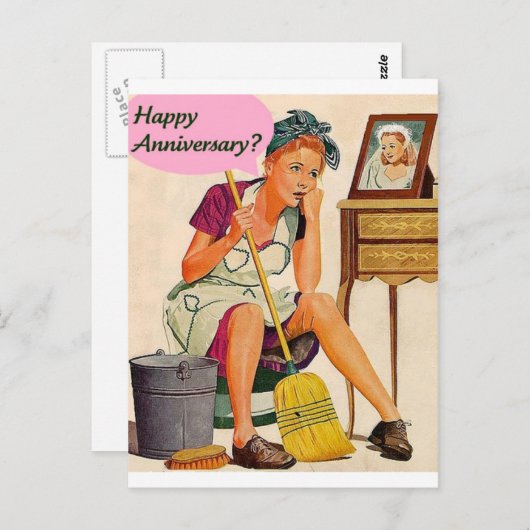 レトロ主婦の記念日 ポストカード (正面/裏面)