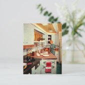 レトロ主婦インキッチン ポストカード (スタンド正面)