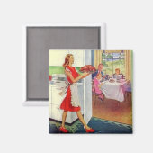 レトロ主婦オンサンクスギビング マグネット (正面/裏面)