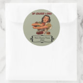 レトロ主婦キャニングラベル名前をカスタムすると日付 ラウンドシール (バッグ)