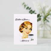 レトロ主婦コーヒーアンドアドバイス ポストカード (スタンド正面)