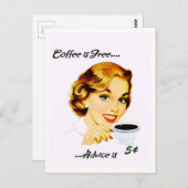 レトロ主婦コーヒーアンドアドバイス ポストカード (正面/裏面)