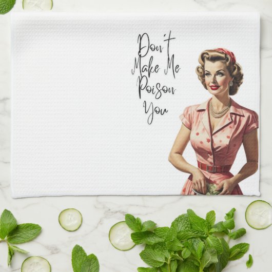 レトロ主婦フラワーサックタオル – キッチンタオル (折り畳み)