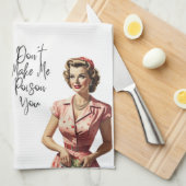 レトロ主婦フラワーサックタオル – キッチンタオル (四つ折り)