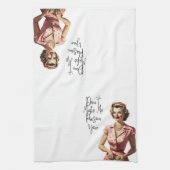 レトロ主婦フラワーサックタオル – キッチンタオル (縦)