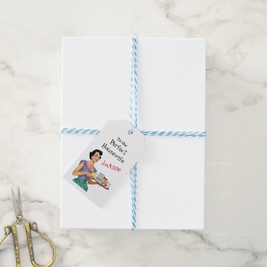 レトロ主婦ブライダルシャワーギフトラベル ギフトタグ (より糸付き)