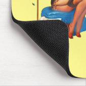 レトロ主婦ユーモアピンアップガール マウスパッド (コーナー)