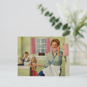 レトロ主婦&ファミリー ポストカード (スタンド正面)