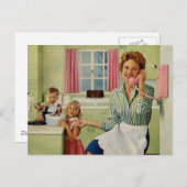 レトロ主婦&ファミリー ポストカード (正面/裏面)