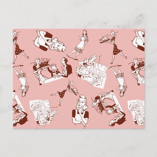 レトロ主婦 ポストカード (正面)