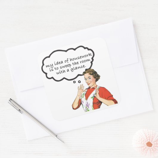 レトロ主婦 – マイアイディアオブハウスワーク スクエアシール (封筒)