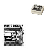 レトロ主婦「料理って何？」 ゴム印 (押印)