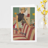 レトロ主婦 – 終わりなきバキューム、 カード (黄色い花)