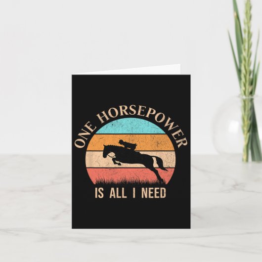 レトロ乗馬ガールおもしろい馬ライダーヴィント カード (正面)