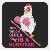 レトロ乳がん認識度生存者 スクエアシール (正面)