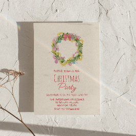 レトロ予測できなカラフルクリスマスボウリースパーティー 招待状