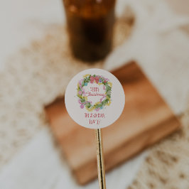 レトロ予測できなカラフルクリスマスボウリース ラウンドシール