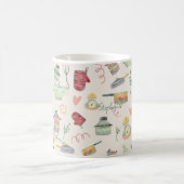 レトロ予測できなキッカラフルチンテーマパーソナライズされた コーヒーマグカップ (中央)