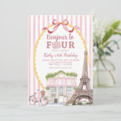レトロ予測できなパリボンジュール4th誕生日 招待状 (スタンド正面)