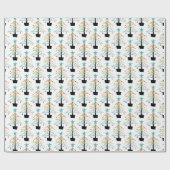 レトロ予測できなホリデークリスマスツリーミッドセンチュリー ラッピングペーパー (フラット)