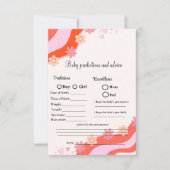 レトロ予測とアドバイスベビーシャワーゲームカード 招待状 (正面)