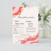 レトロ予測とアドバイスベビーシャワーゲームカード 招待状 (スタンド正面)