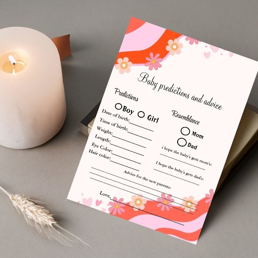 レトロ予測とアドバイスベビーシャワーゲームカード 招待状