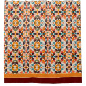 レトロ人気がある抽象芸術スクエアコレクション シャワーカーテン (正面)