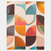 レトロ人気がある抽象芸術スクエアコレクション フリースブランケット (正面)