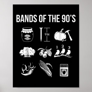 レトロ人気がある音楽バンド90年代ロックViのおもしろい音楽 ポスター