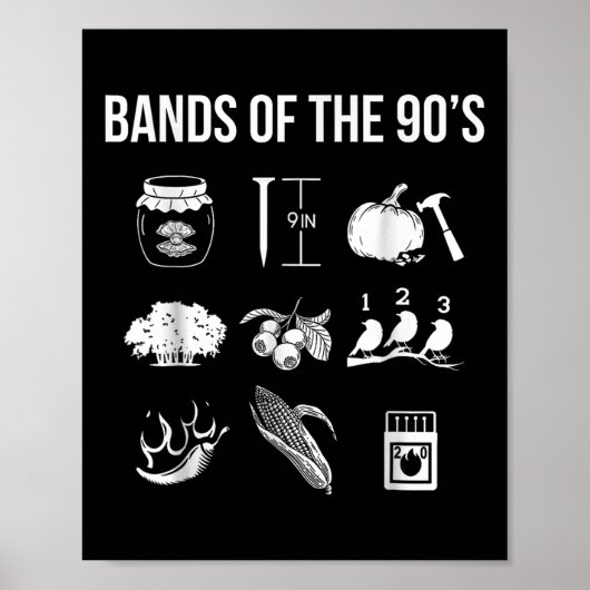 レトロ人気がある音楽バンド90年代ロックViのおもしろい音楽 ポスター (正面)