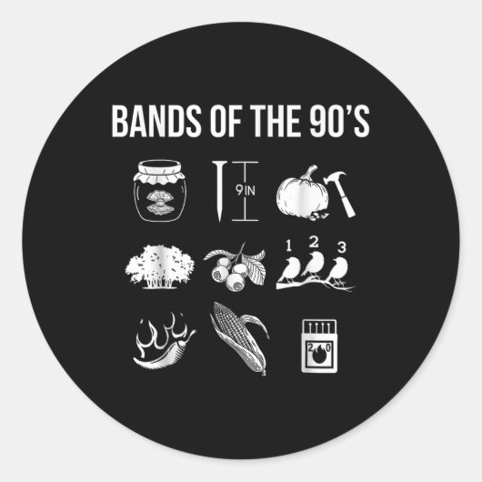 レトロ人気がある音楽バンド90年代ロックViのおもしろい音楽 ラウンドシール (正面)