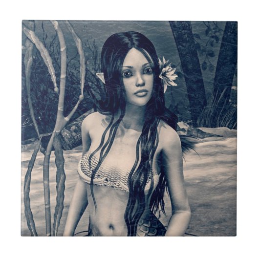 レトロ人魚 タイル (正面)