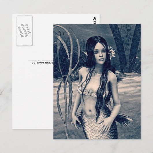 レトロ人魚 ポストカード (正面/裏面)