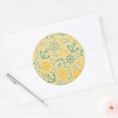 レトロ付き背景いかり、ロープ ラウンドシール (封筒)