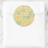 レトロ付き背景いかり、ロープ ラウンドシール (バッグ)