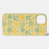 レトロ付き背景いかり、ロープ Case-Mate iPhoneケース (裏面 (横))