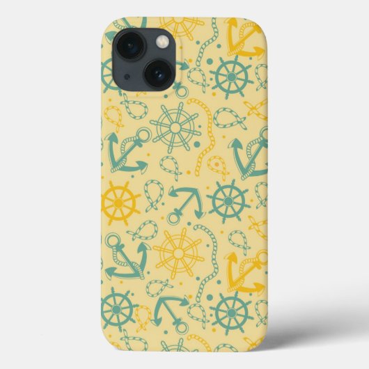 レトロ付き背景いかり、ロープ Case-Mate iPhoneケース (裏面)