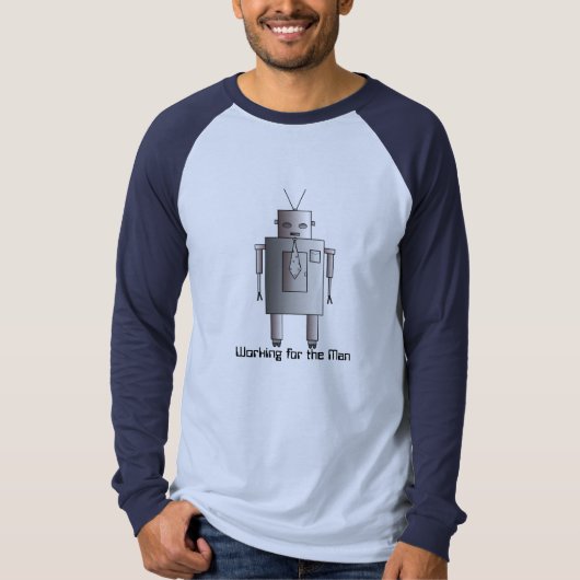 レトロ企業のヴィンテージロボットの人用 Tシャツ (正面)