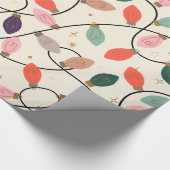 レトロ休日の文字列ライトパターン ラッピングペーパー (角)